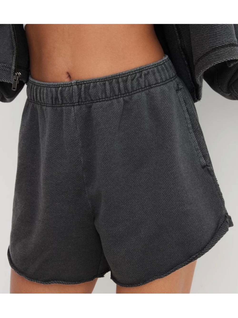 Aerie gray beach party high waisted shorts women's XL rustic cozy